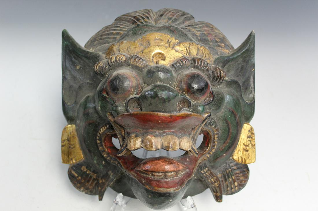 Indonesian Wooden Mask: Indonesian Wooden Mask. L 24 cm