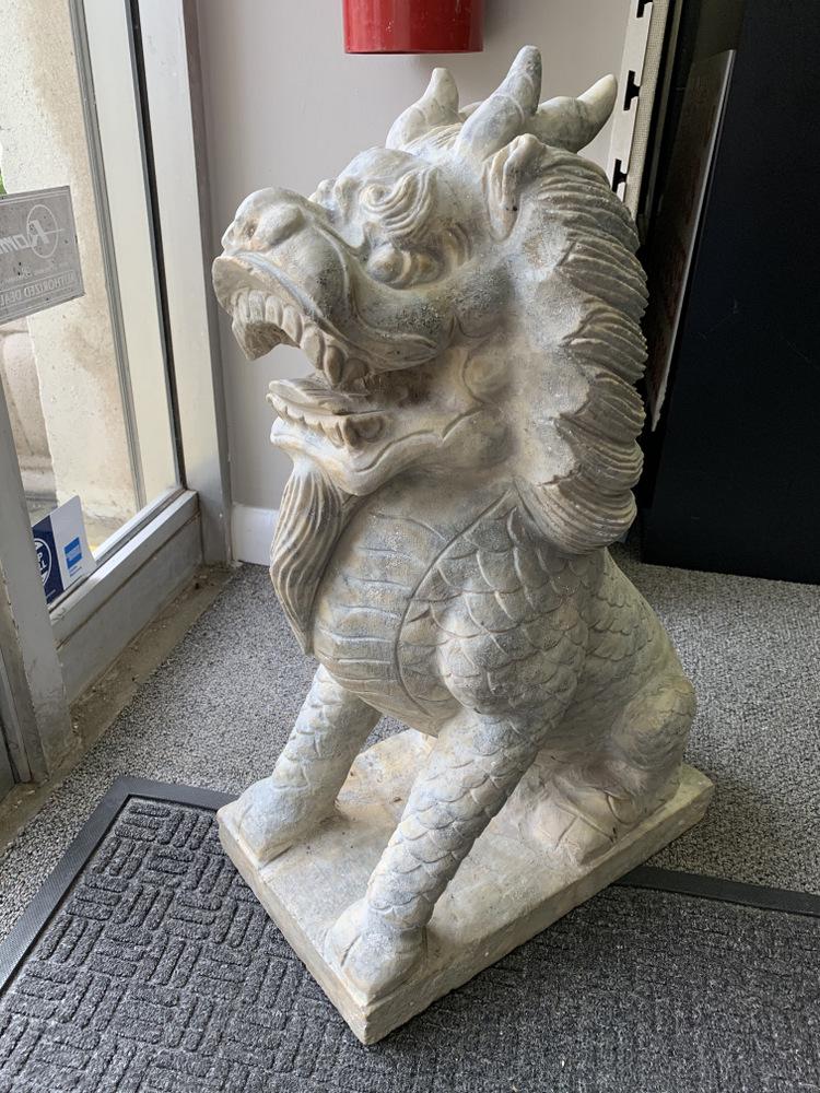 Pair of Marble Foo Dogs (1 of 3)