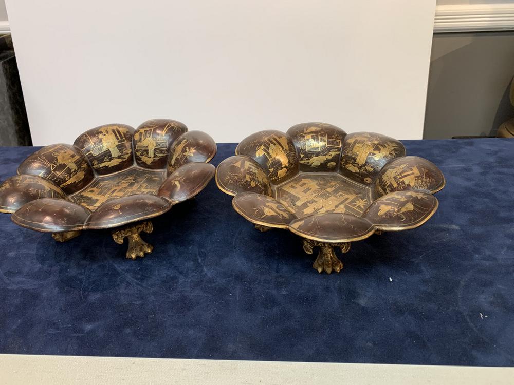 Pair of Asian lacquer display plates (1 of 5)