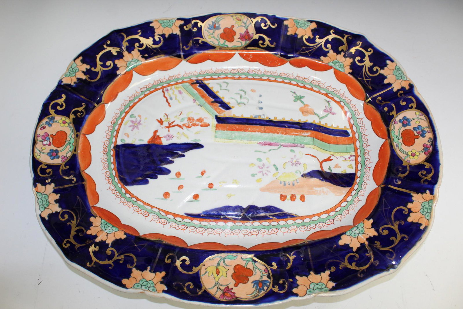 Mason Ironstone Porcelain Platter: Mason Ironstone Porcelain Platter. 51x40 cm. From Philip Dubey Collection, Baltimore.