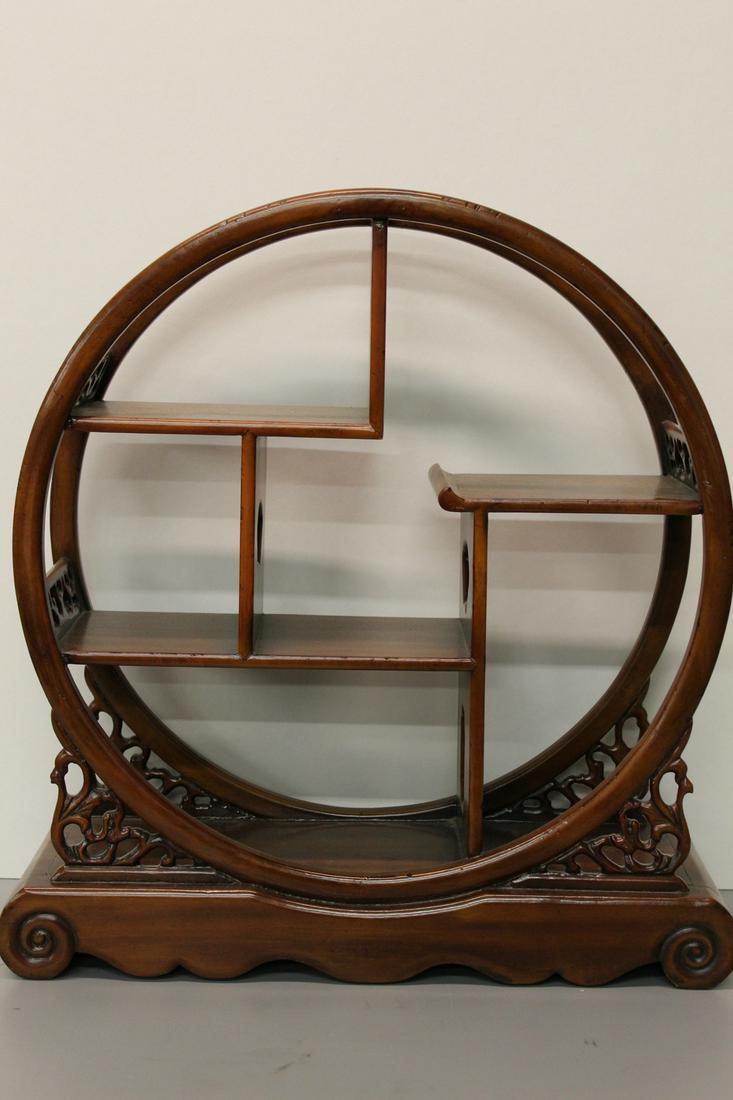 Chinese wood moon shelf.: Chinese wood moon shelf. Ht 50 cm.