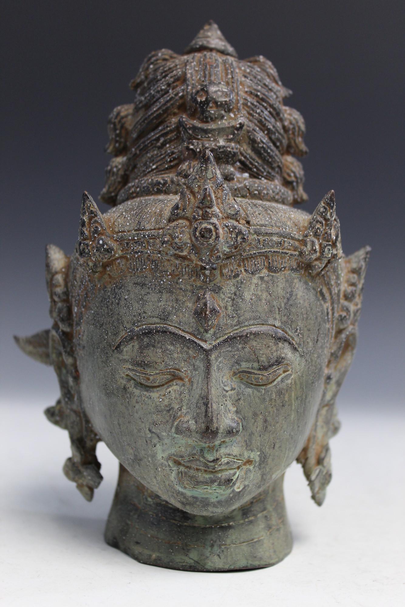 Southeast Asian Bronze Buddha Head (1 of 6)