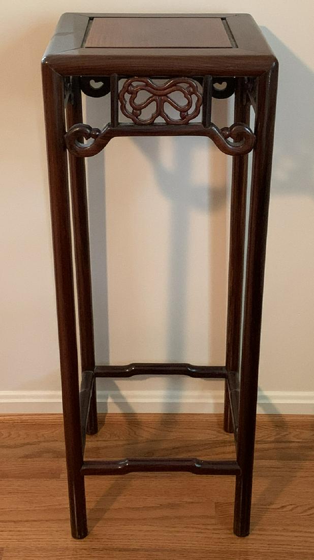 Chinese rosewood flower side table. (1 of 6)