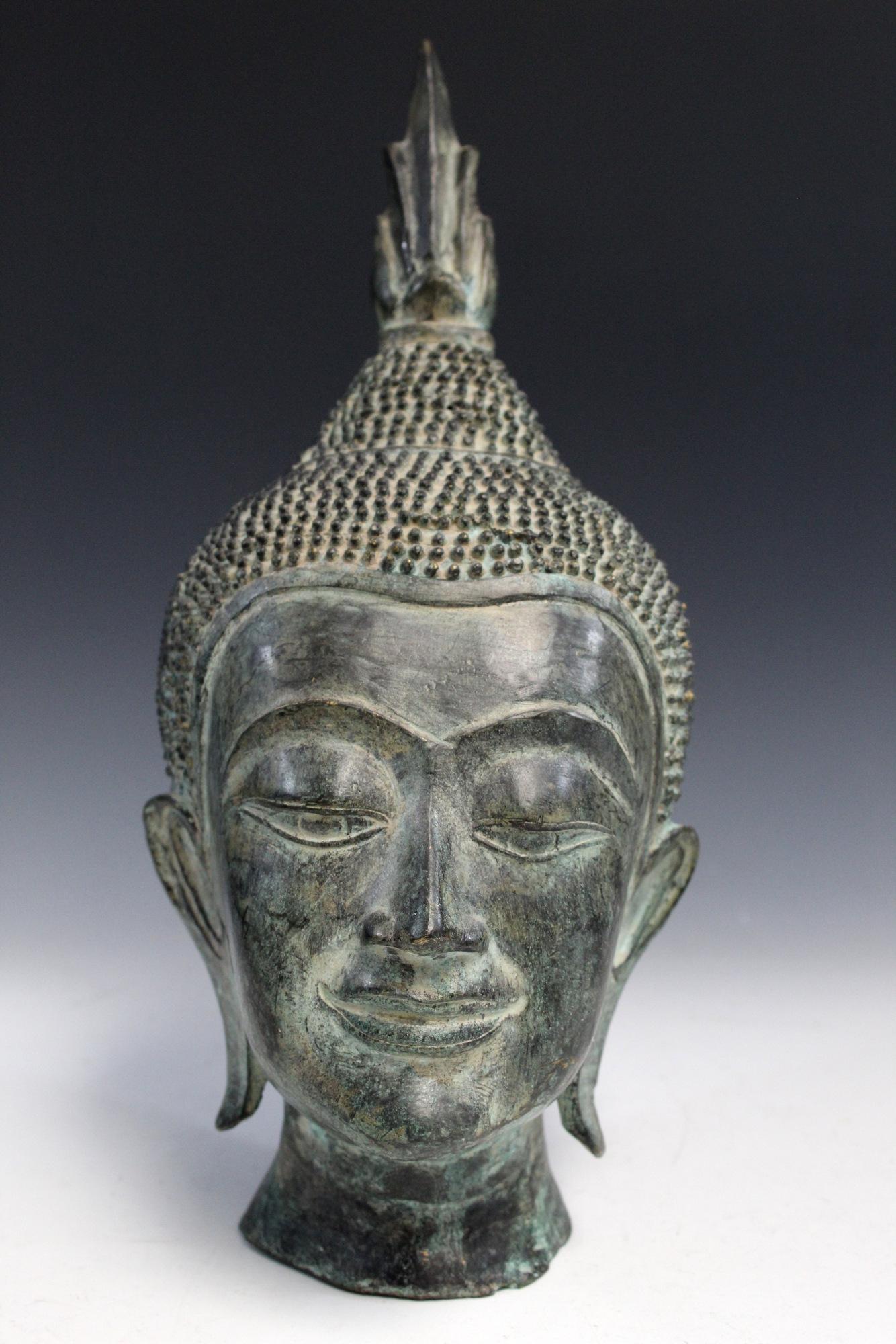 A Thai bronze bust of Buddha (1 of 7)