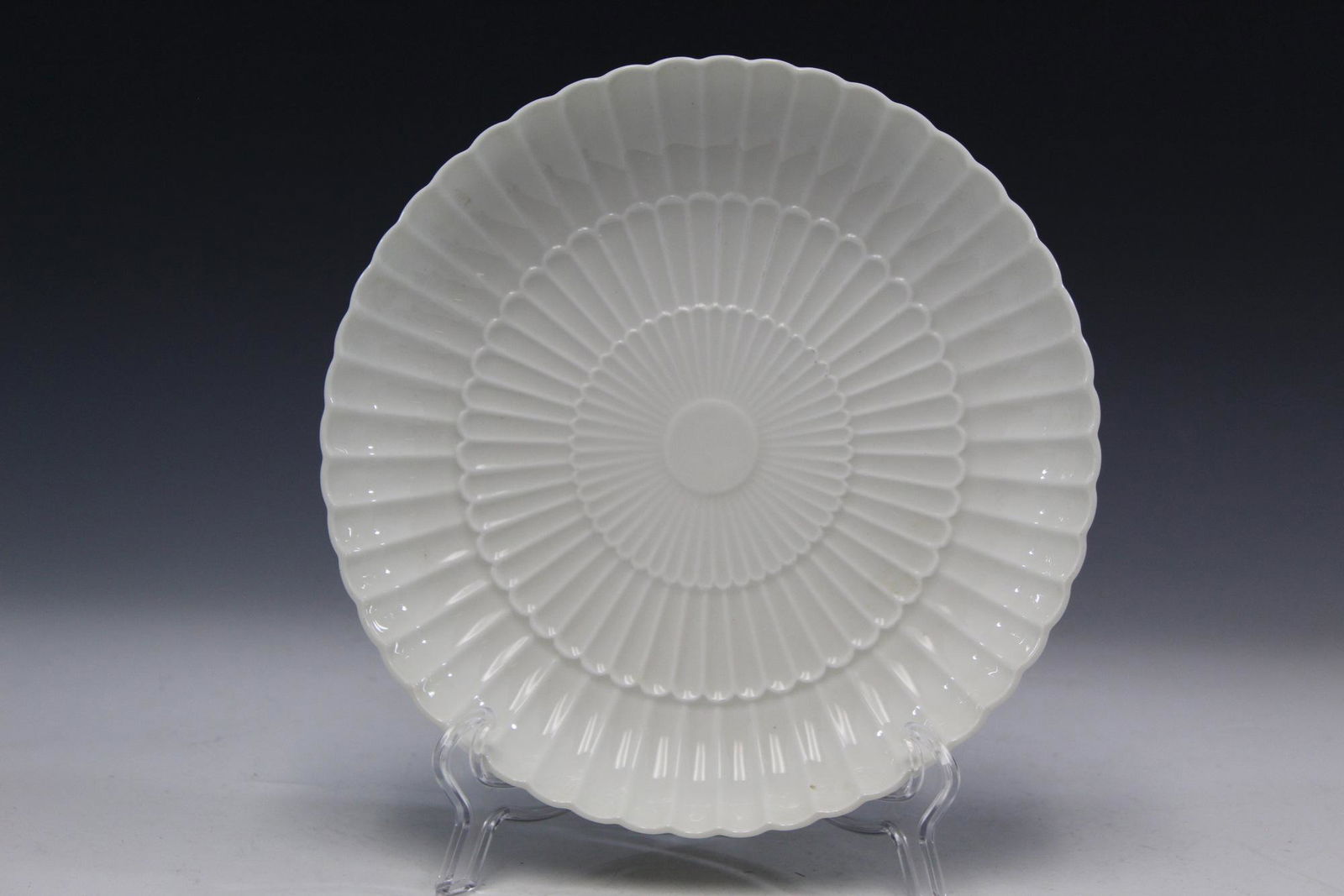White glazed porcelain plate, marked Royal Copenhagen. (1 of 5)