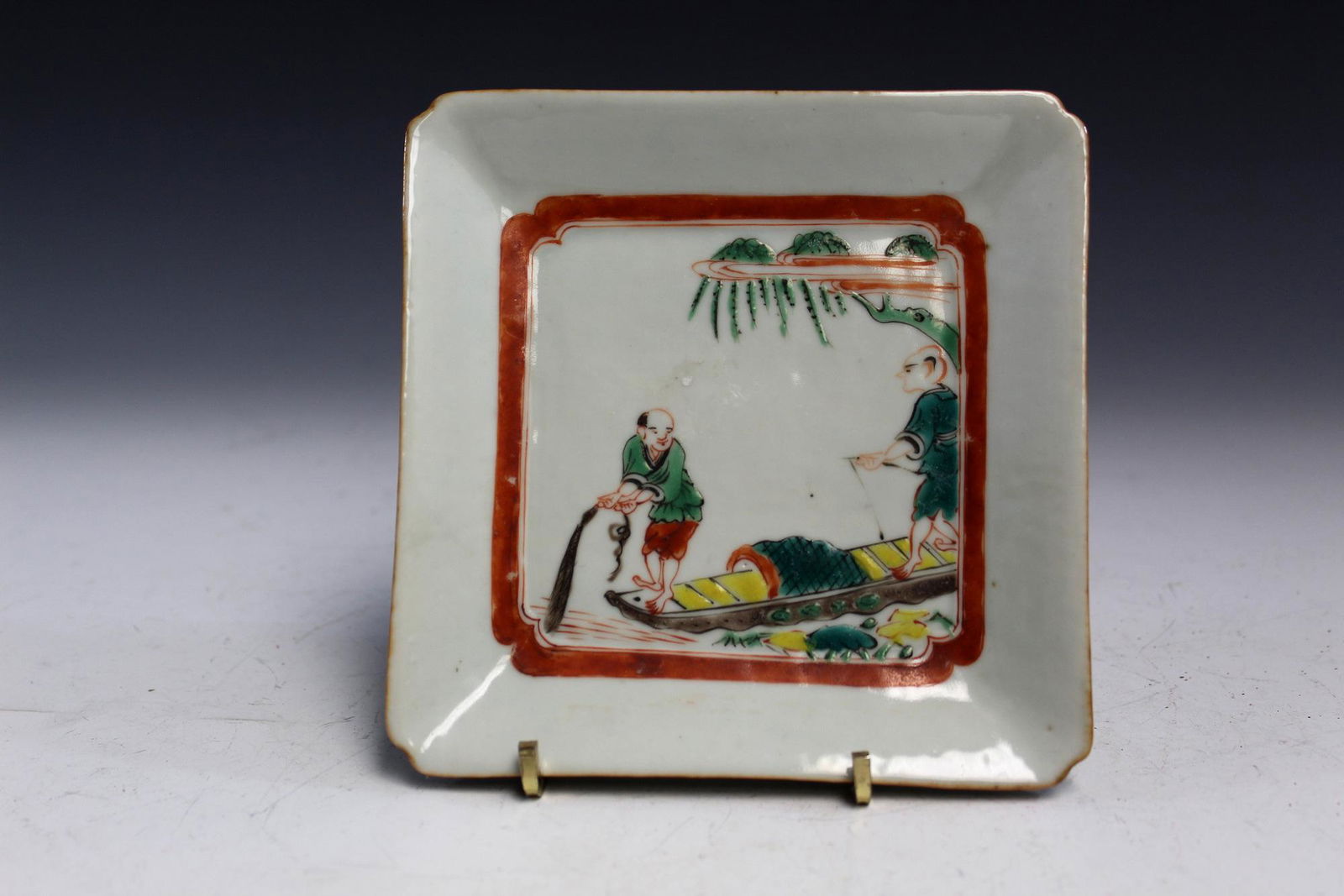 Japanese Kutani hand painted porcelain dish, 19th (1 of 5)