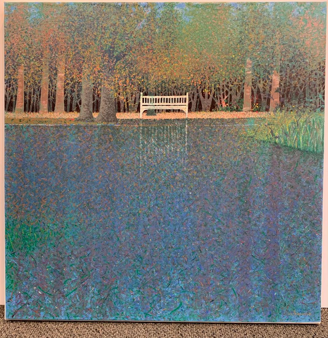 Unframed Andre Bourrie "La Blanc Blanc sur la Rive" (1 of 3)