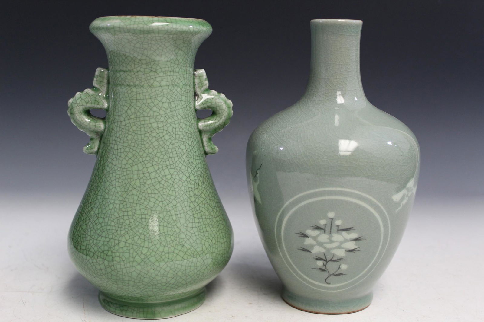 Two Asian Celadon Glaze Porcelain Items (1 of 4)