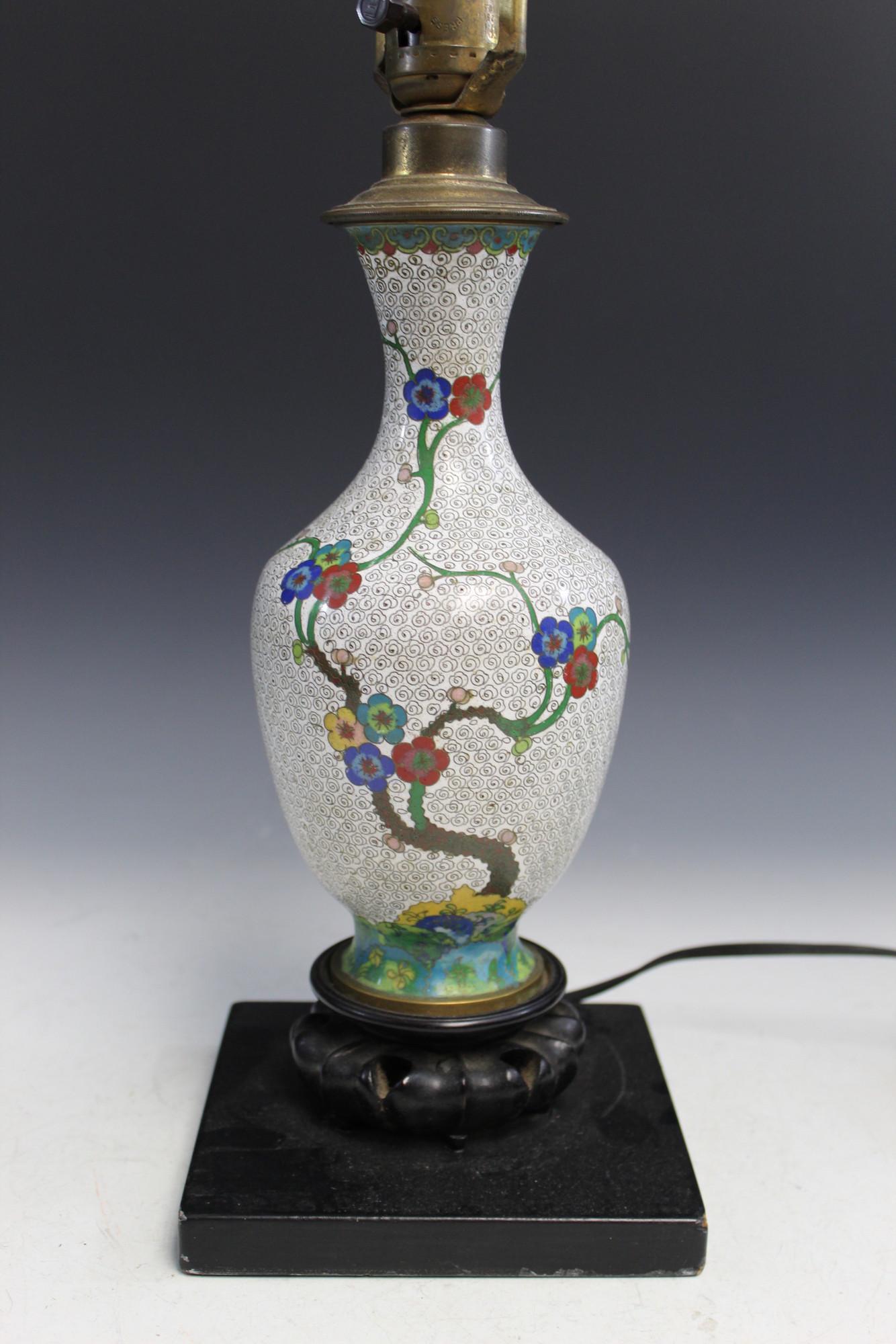 Chinese Cloisonne Vase Lamp (1 of 2)