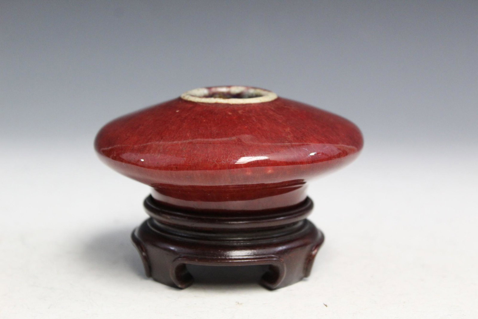 Chinese Ox-blood Glaze Porcelain Water Coupe: Chinese Ox-blood Glaze Porcelain Water Coupe. Diam 10 cm