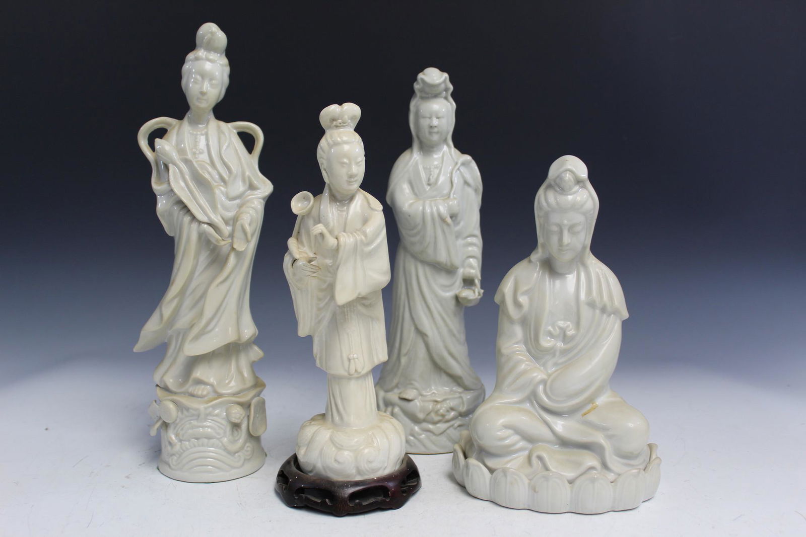4 Chinese Blanc de Chine Porcelain Figures (1 of 3)