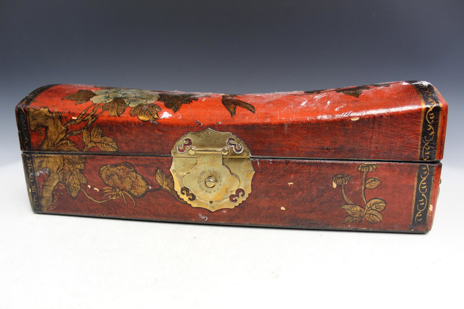 Chinese Lacquer Pillow Box: Chinese Lacquer Pillow Box. 41x14x14 cm