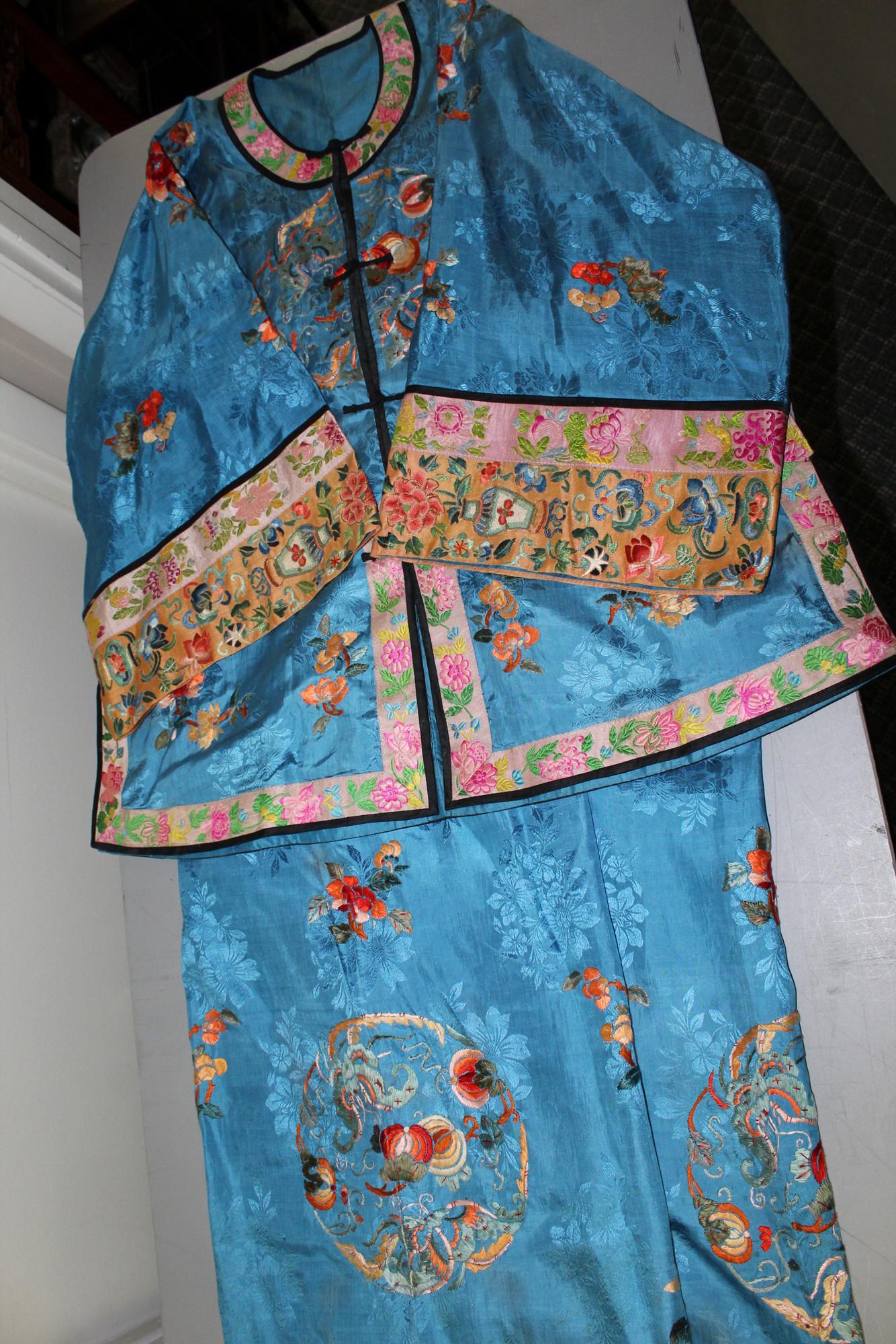 Chinese Embroidery Silk Jacket and Pants. (1 of 5)