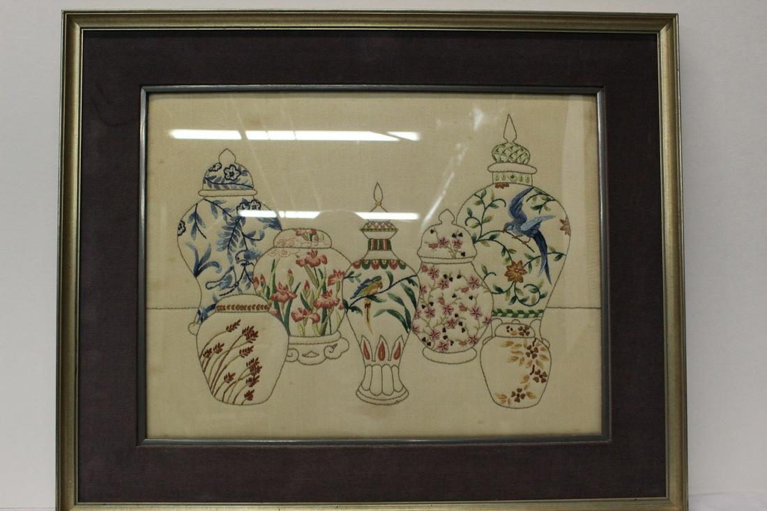 Chinese embroidery framed (1 of 2)