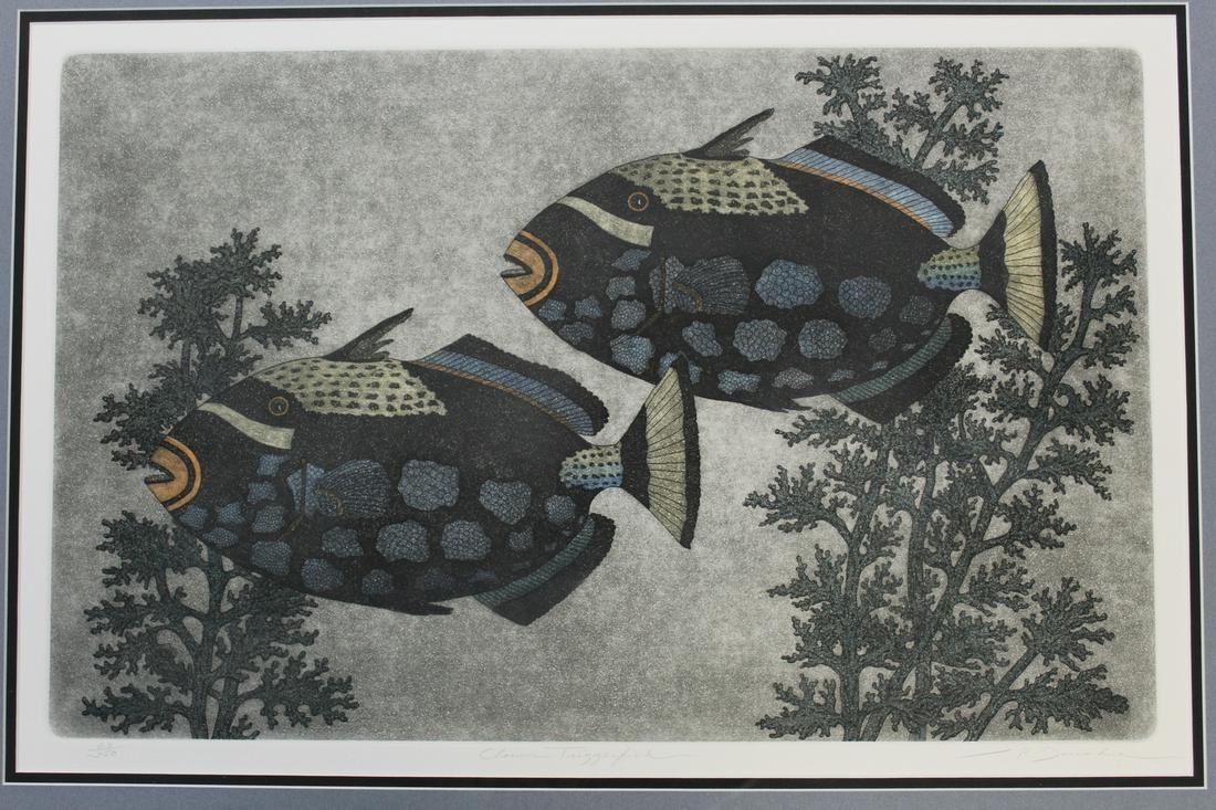 Fishes, Leo P. Donahue Etching (1 of 4)