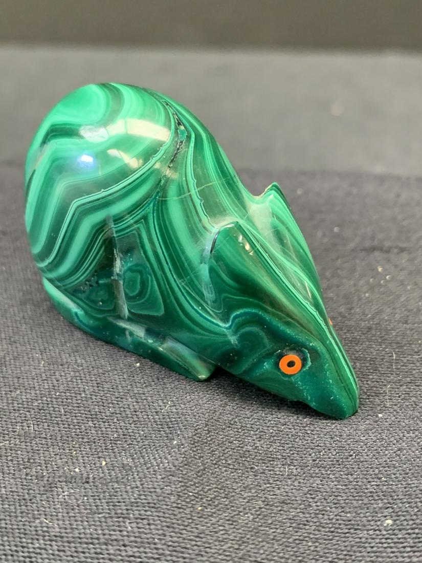 Malachite carving of a creature: Malachite carving of a creature. about 2" L