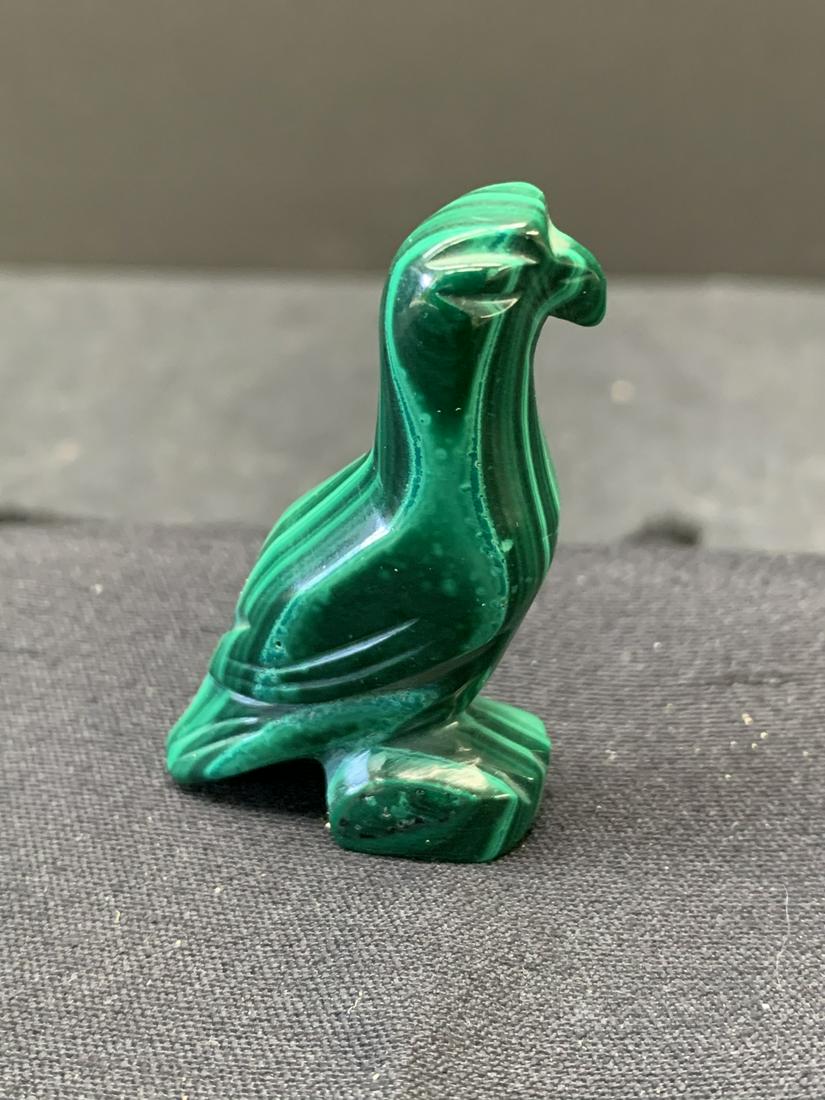 Malachite carving of a bird (1 of 2)