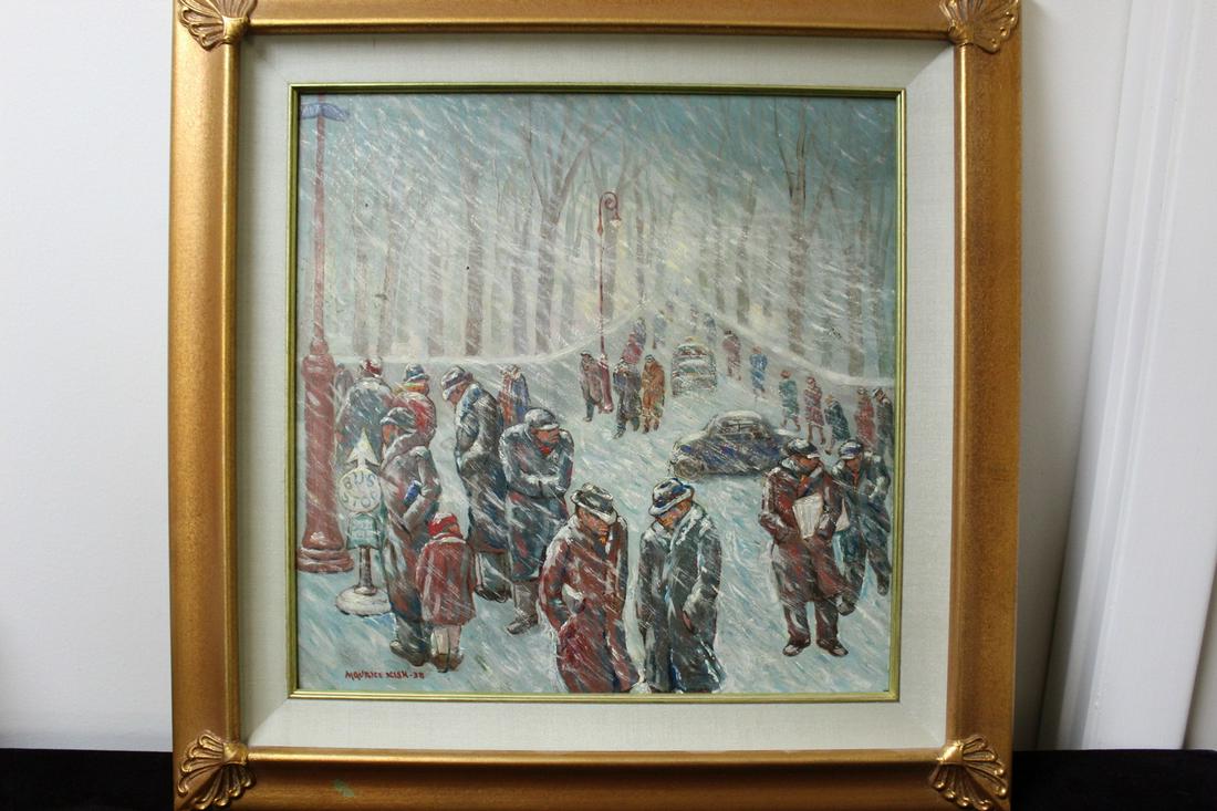 Waiting Bus in the Blizzard. Maurice Kisk, (1895-1987 (1 of 4)