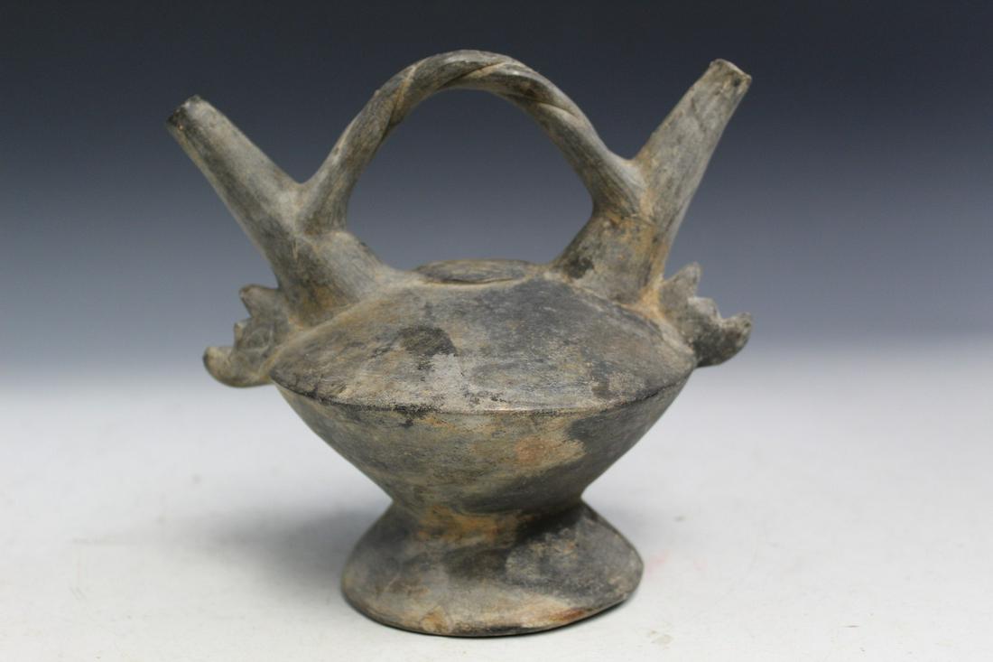 Chimu (Peru) Double Spout Stirrup Vessel. (1 of 4)