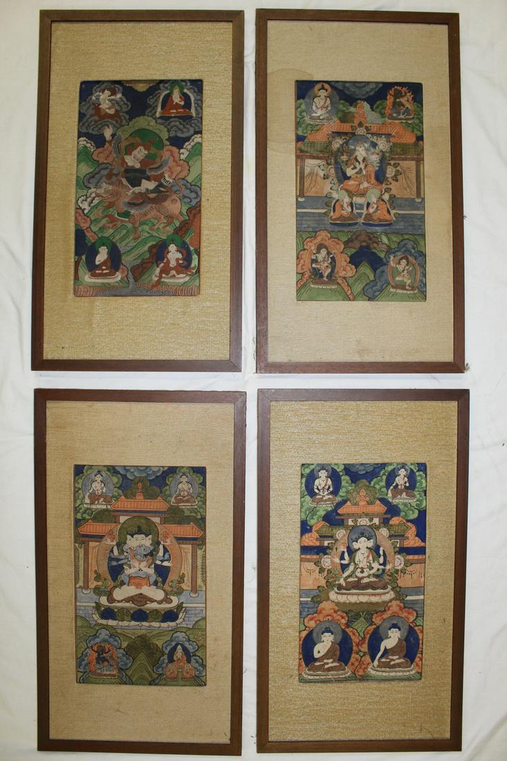 Set of Four Tibetan Buddhist Paintings (1 of 4)