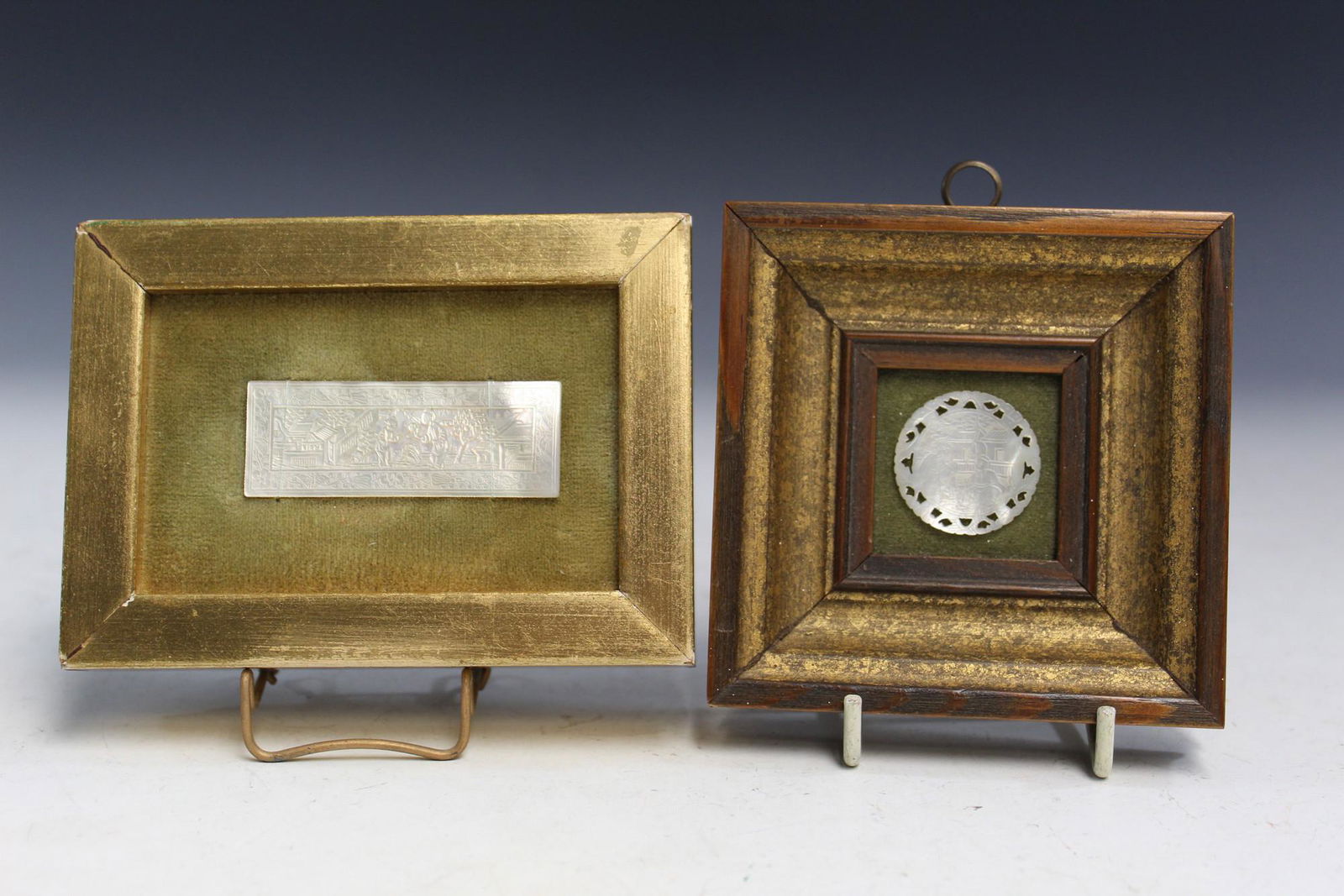 Two Framed Chinese Carved Export Mother-of-pearl (1 of 5)