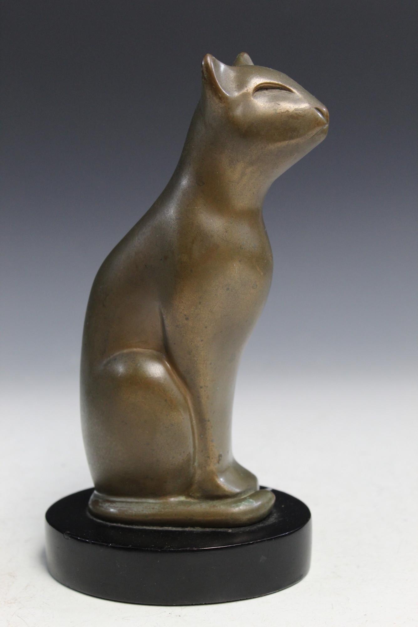 Bronze Cat Sculpture, Floyd Dewitt (1 of 5)