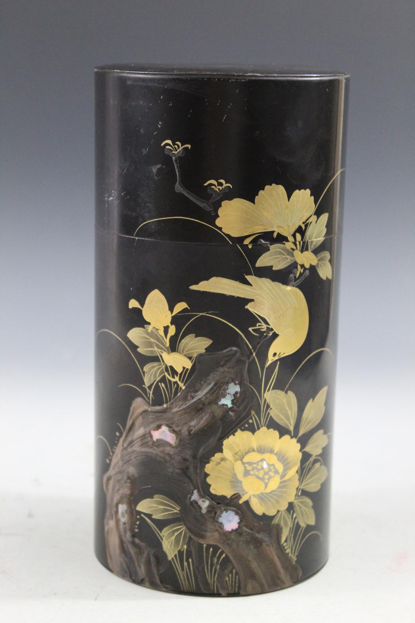 Japanese Lacquered Tin Tea Caddy (1 of 3)