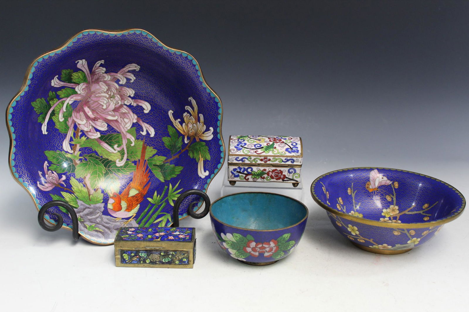 Five Chinese Cloisonne Items (1 of 8)