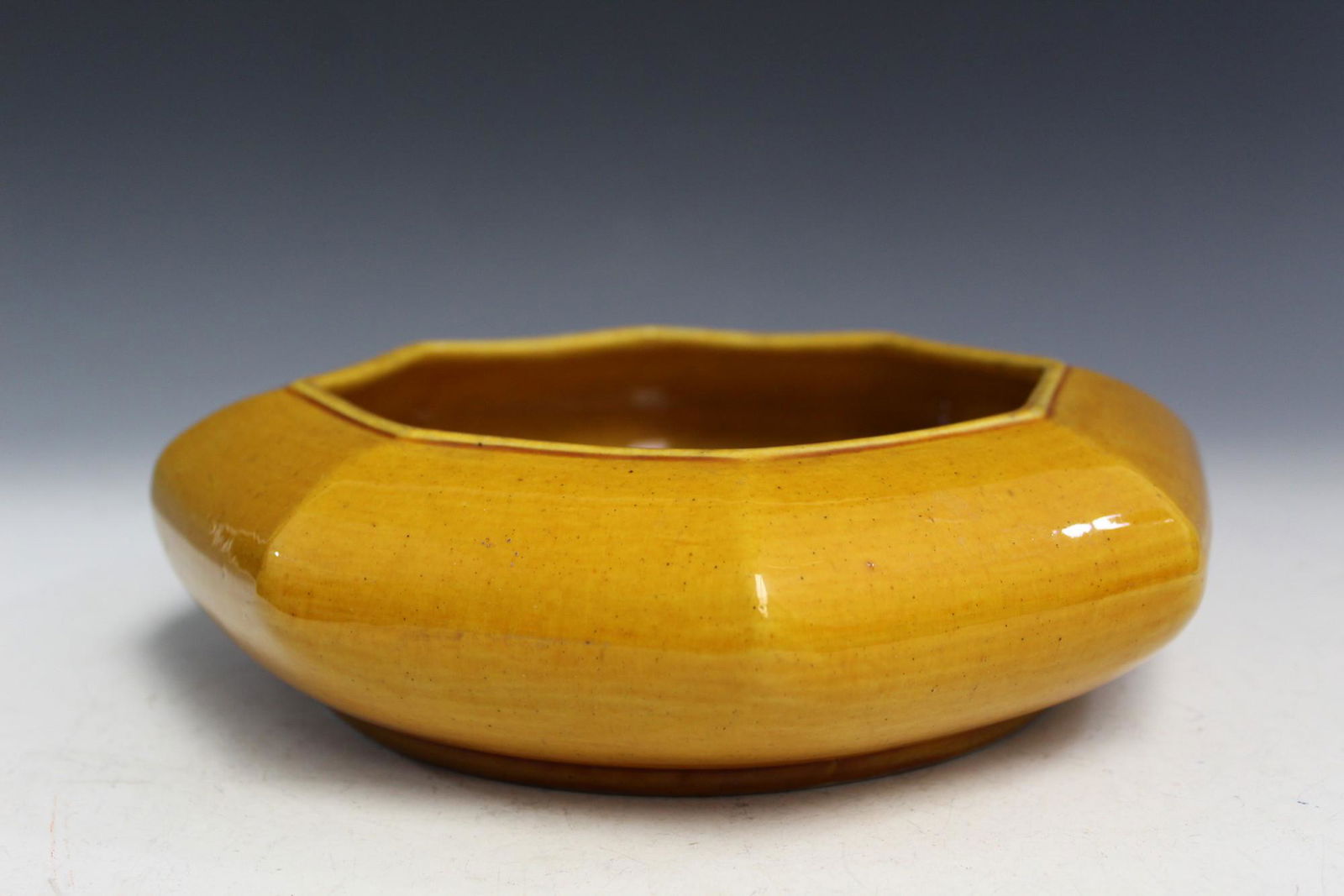 Chinese Yellow Glaze Porcelain Brush Washer Bowl (1 of 5)