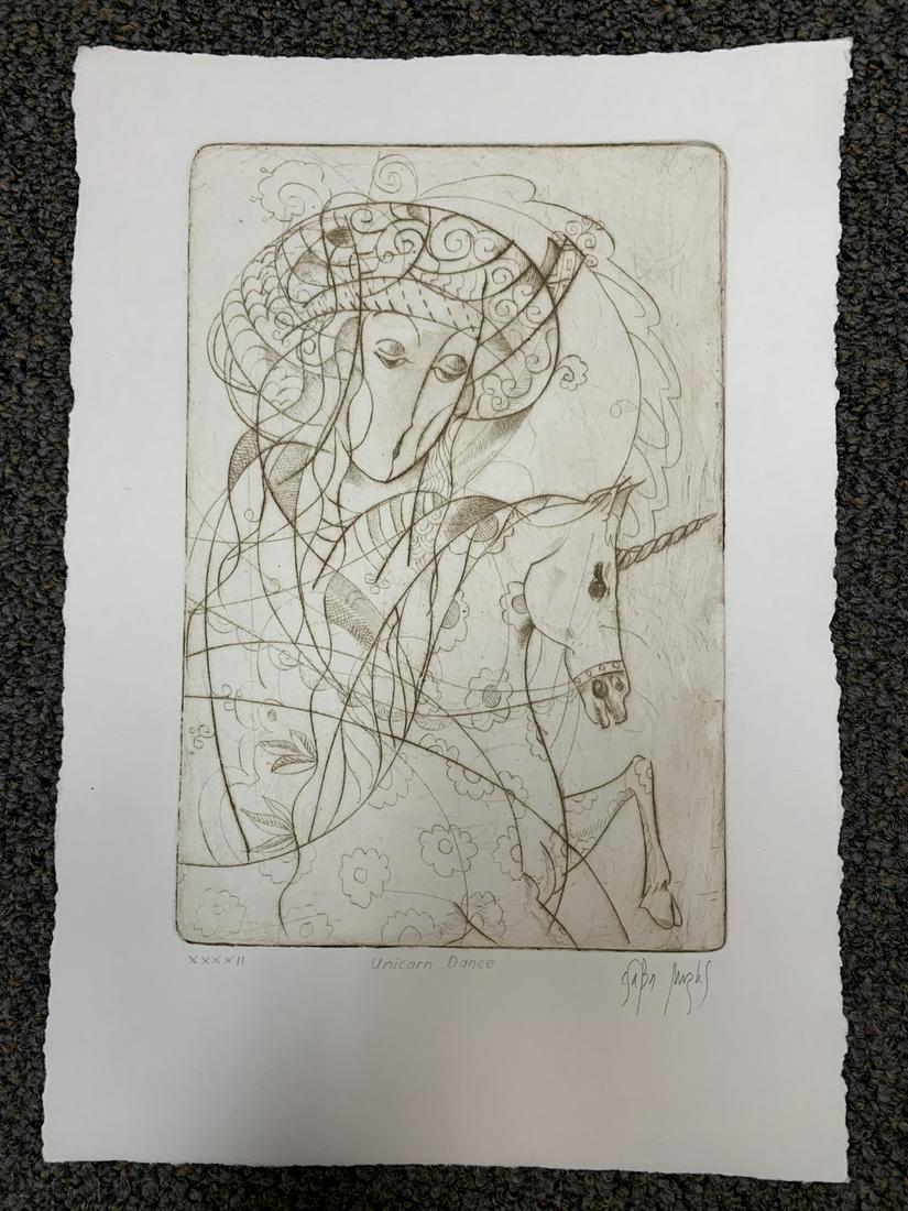 Unframed Csaba Markus signed limited edition etching, (1 of 1)