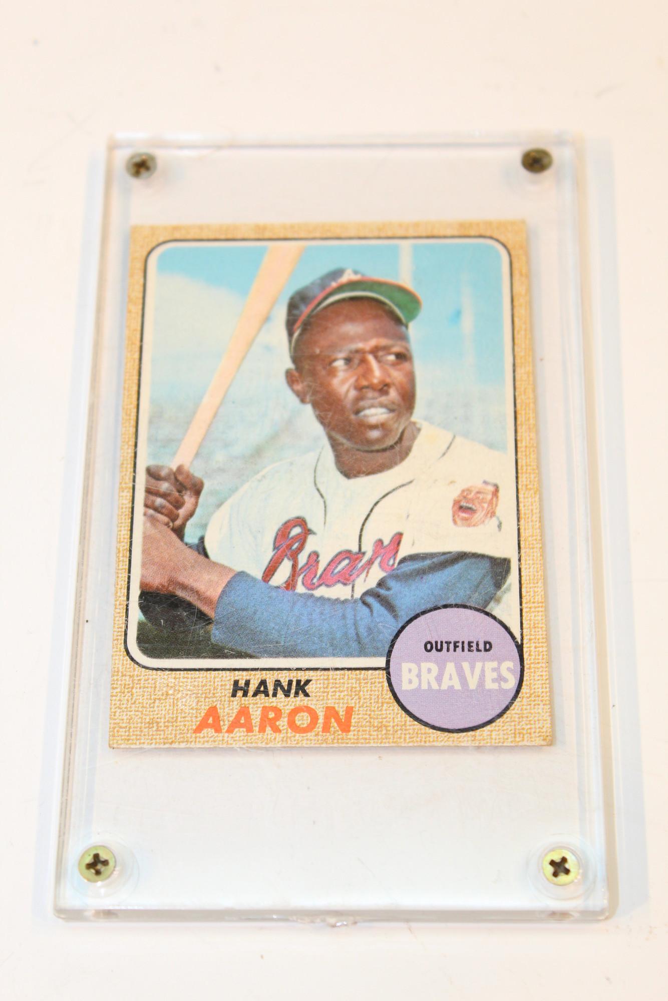 Baseball Topps Card: Hank Aaron, Atlana Braves. 1968. (1 of 2)