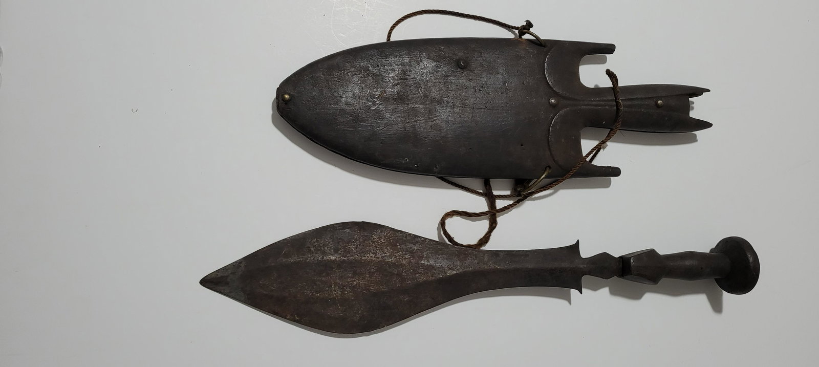 Antique sword and wooden sheath from Central Africa: Antique sword and wooden sheath from Central Africa. Sword 20”, sheath 17”.