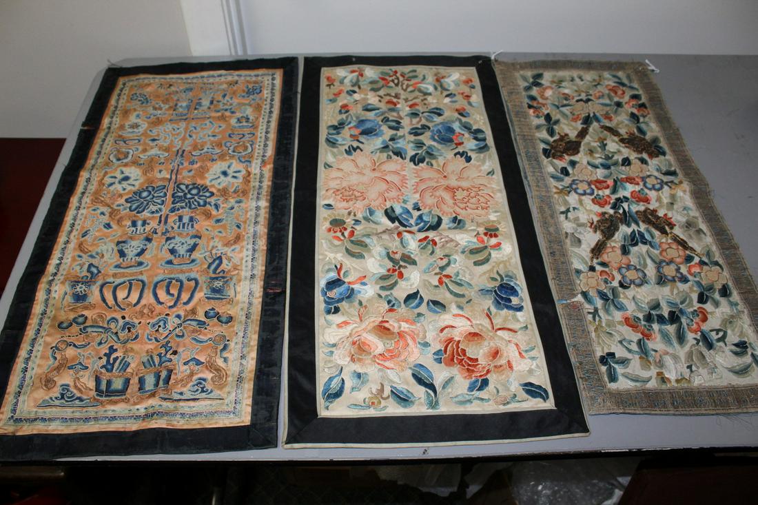 Three Chinese Embroidery Pieces (1 of 8)