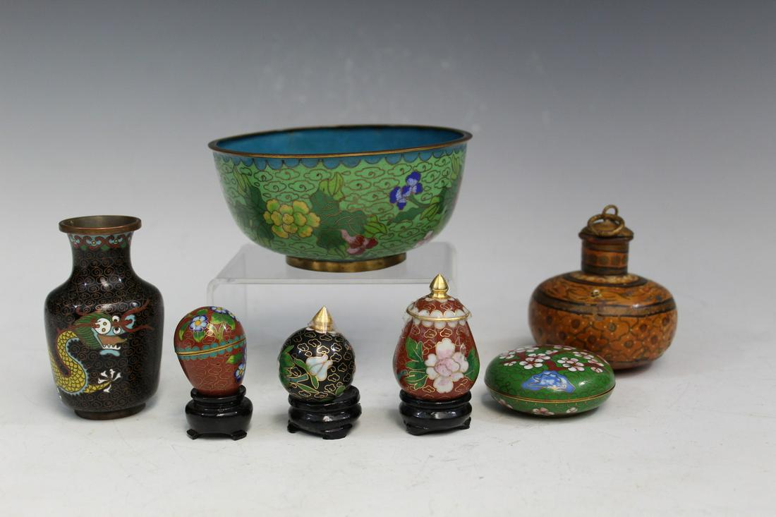 Group of Miniature Chinese Cloisonne Items (1 of 4)