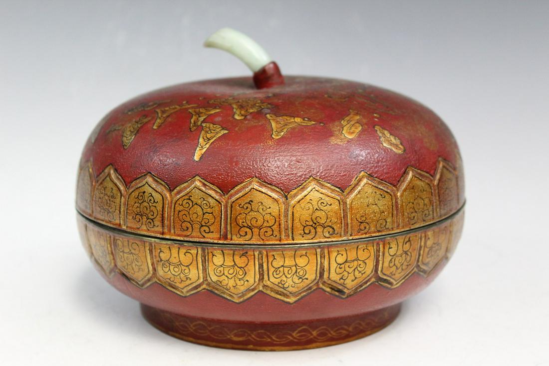 Chinese Lacquered Pewter Box (1 of 7)