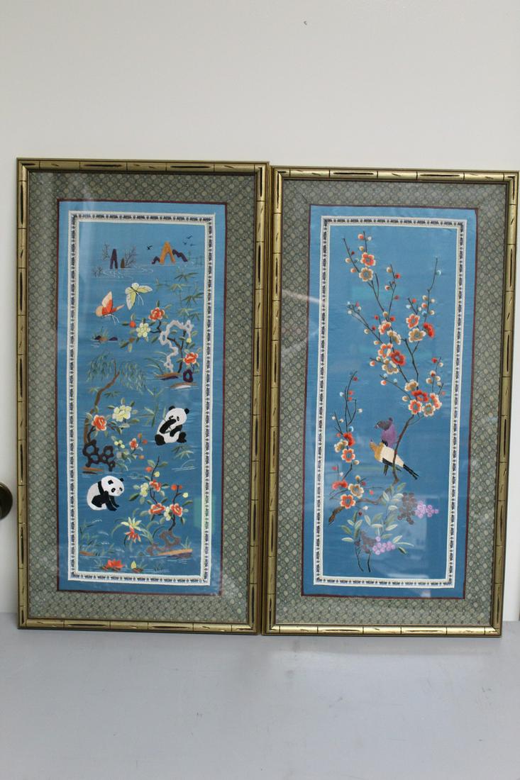 Two Framed Chinese Embroidery Pieces (1 of 5)