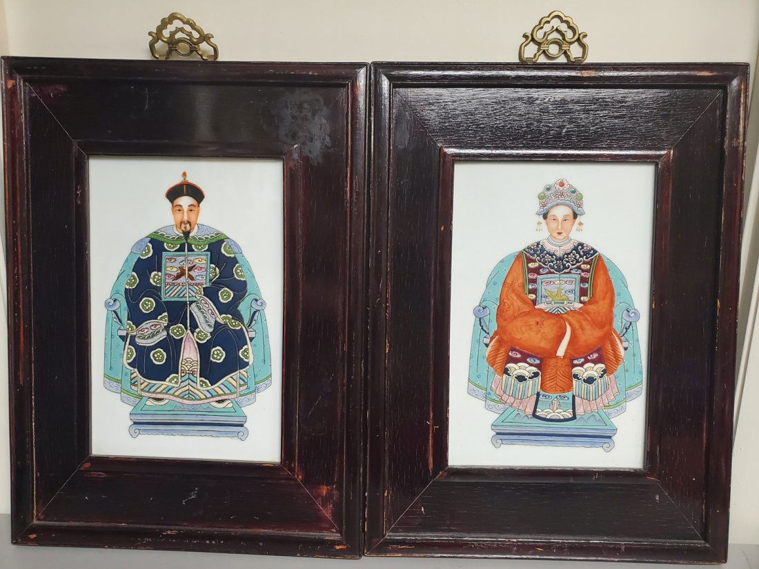 Two Framed Chinese Porcelain Plaques (1 of 4)