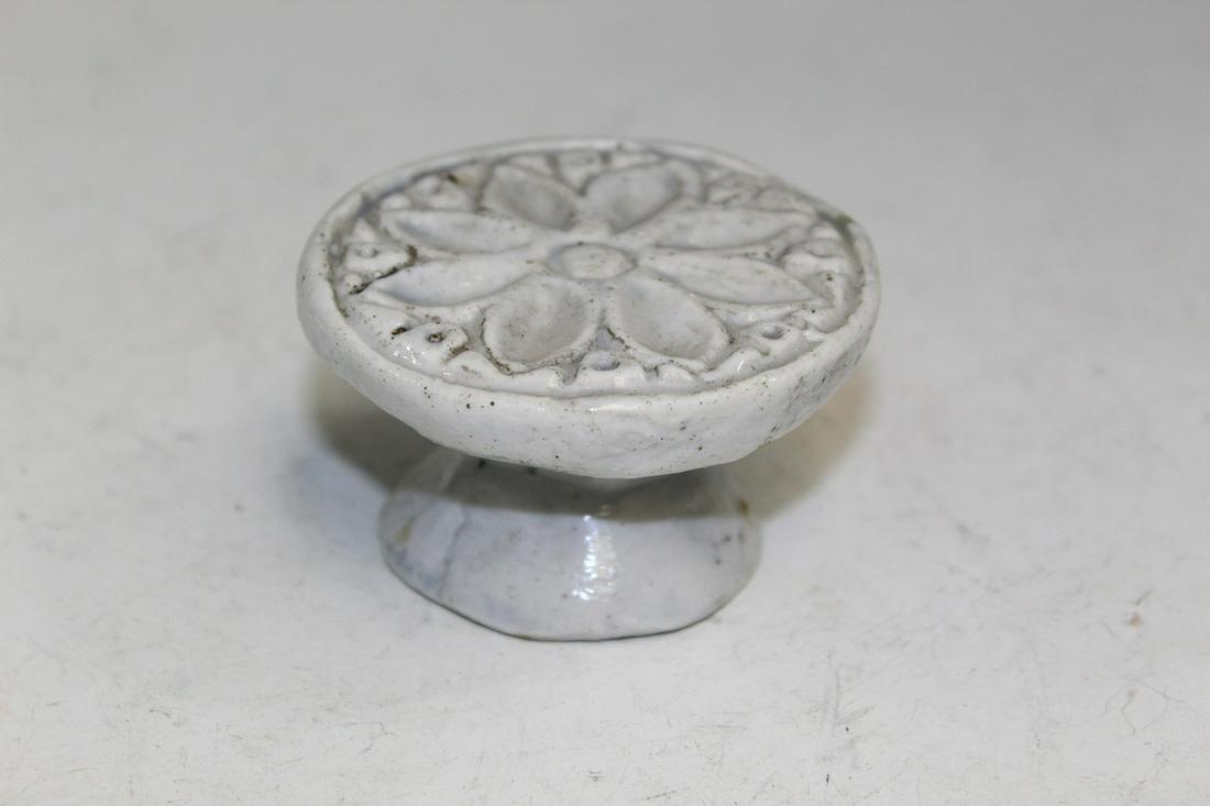 Korean White Glaze Pottery Rice Cake Mold. (1 of 3)