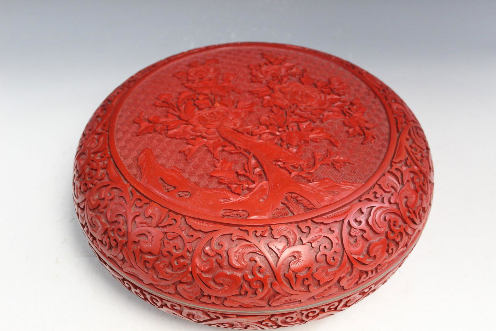 Chinese Carved Cinnabar Lacquer Box (1 of 4)