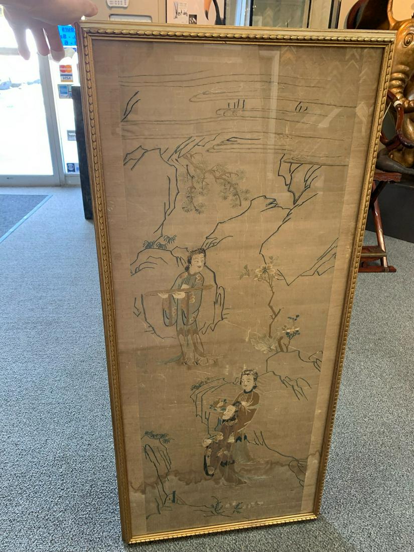 Framed Chinese silk embroidery (1 of 4)