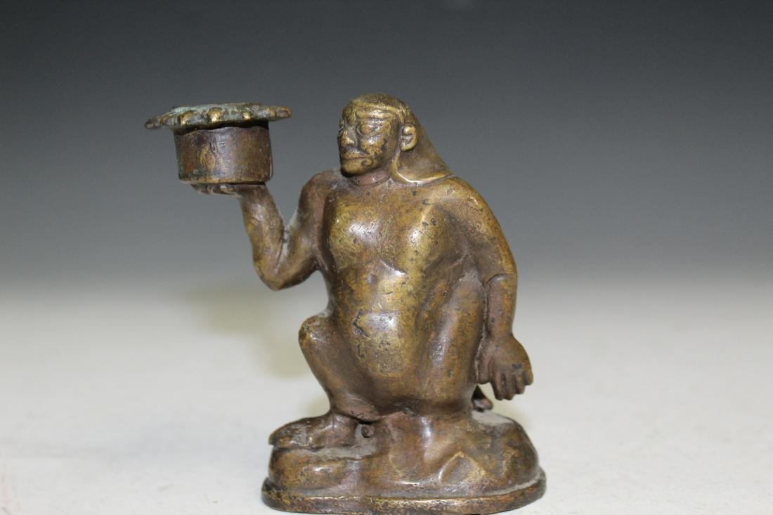 Old Metal Candle Holder: Old Metal Candle Holder. H 10 cm