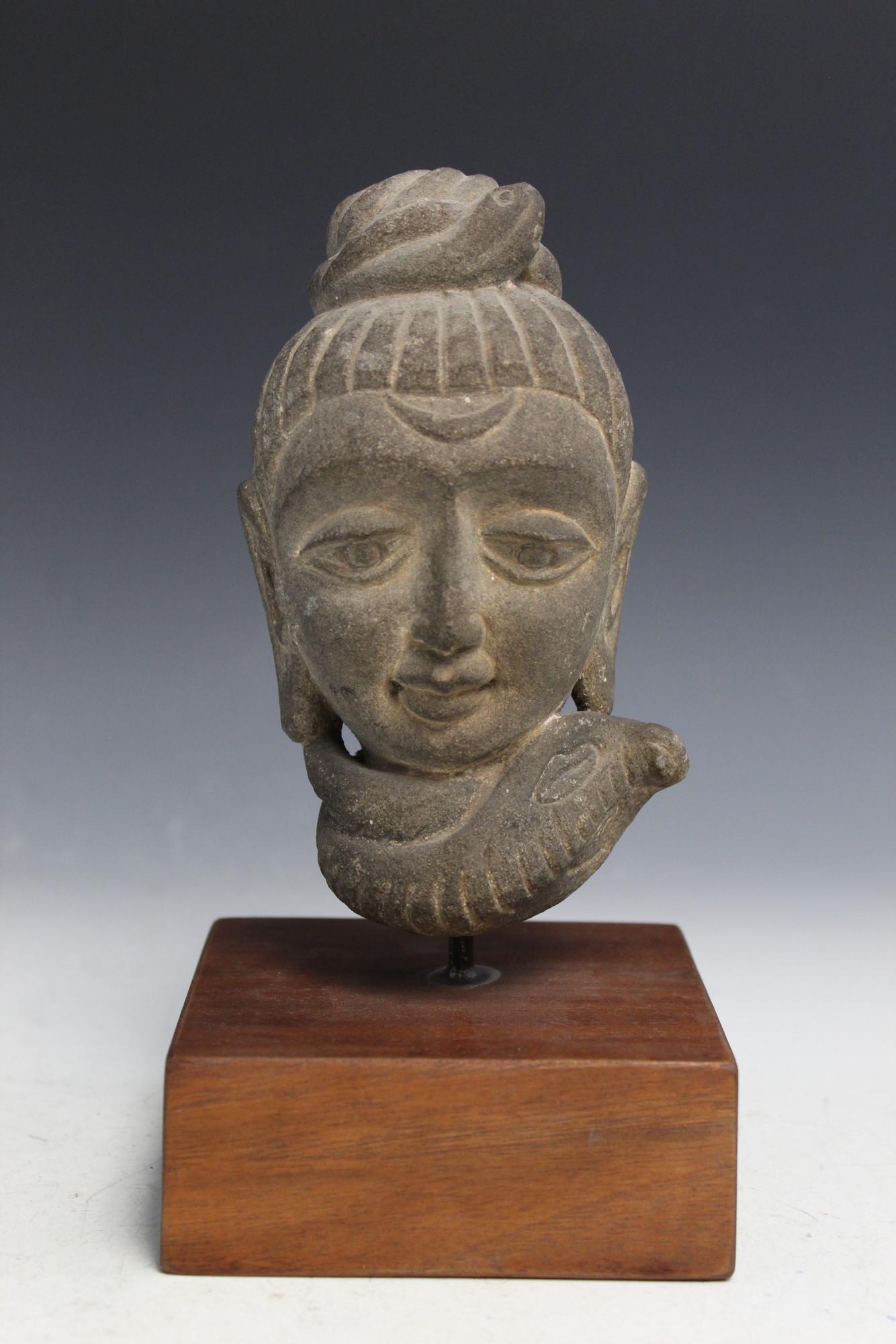 Indian Stone Buddha Head (1 of 4)