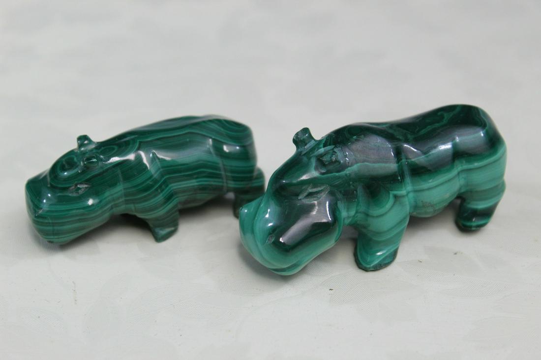 Two Malachite Hippos (1 of 2)