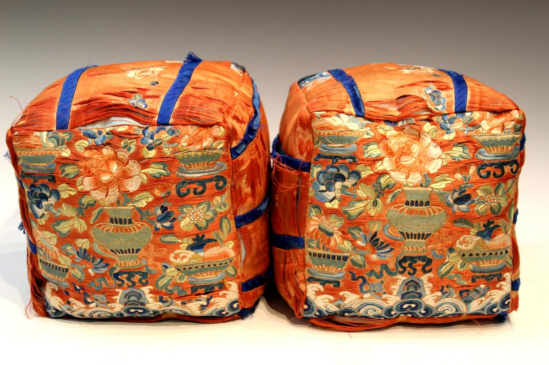 Two Chinese Antique Silk Embroidery Arm Pillows (1 of 5)