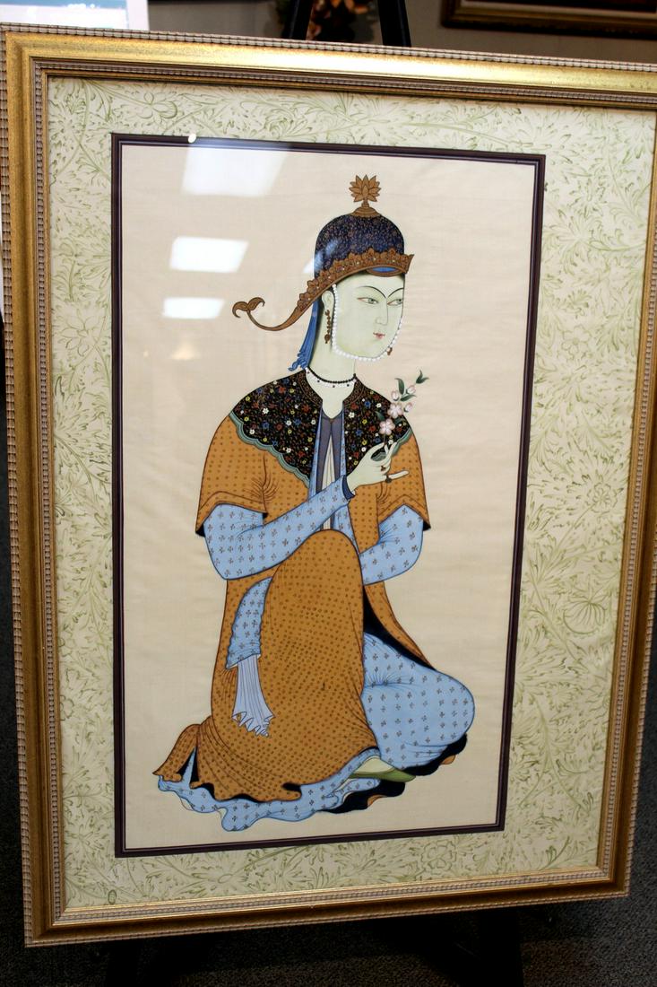 Large Persian Painting on Silk (1 of 9)