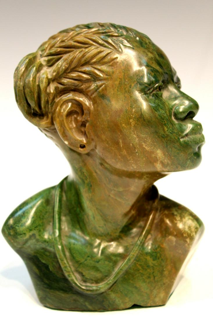 African Stone Carving of a Bust- signed by Everesto (1 of 4)