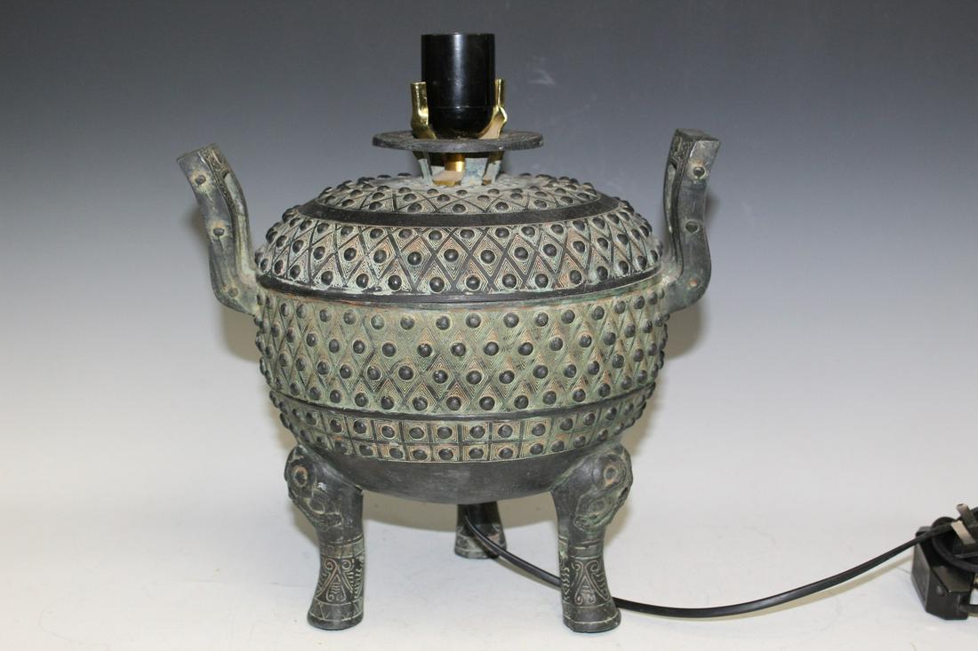 Chinese Bronze Ding Lamp (1 of 8)
