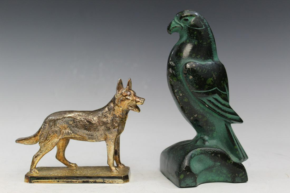 LOUIS LEJEUNE Bronze German Shepherd Hood Ornament. Mascot England. (1 of 4)