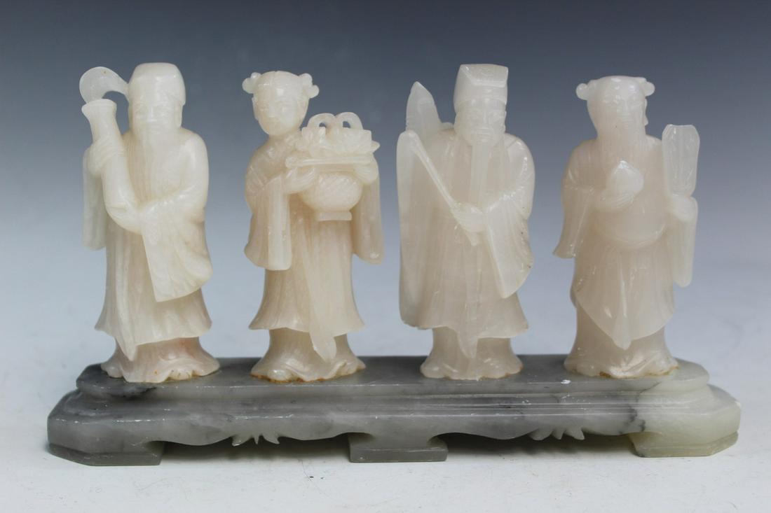 Chinese Carved Soapstone Figures of Four Immortals (1 of 5)