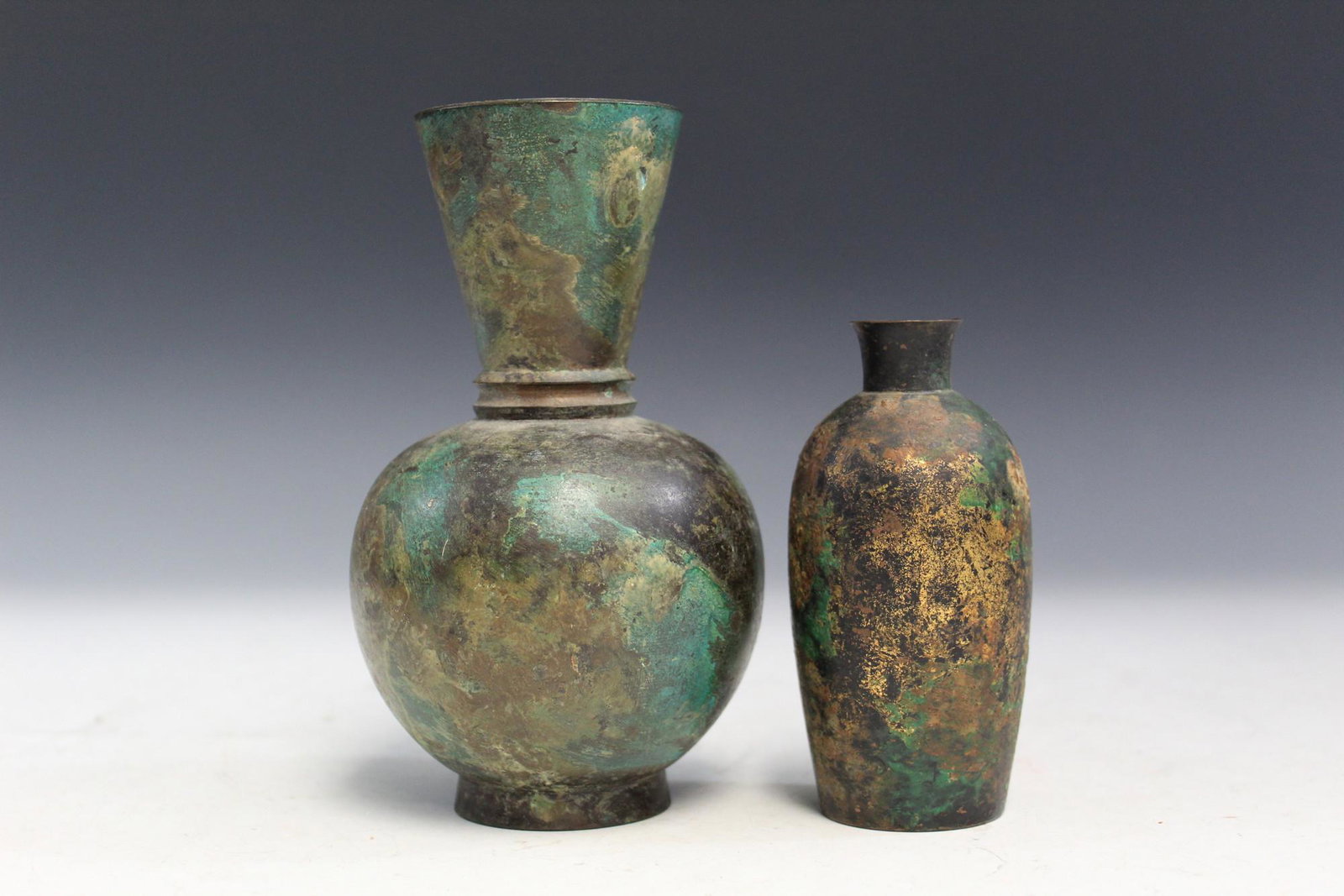 Two Old Bronze Vases. (1 of 7)